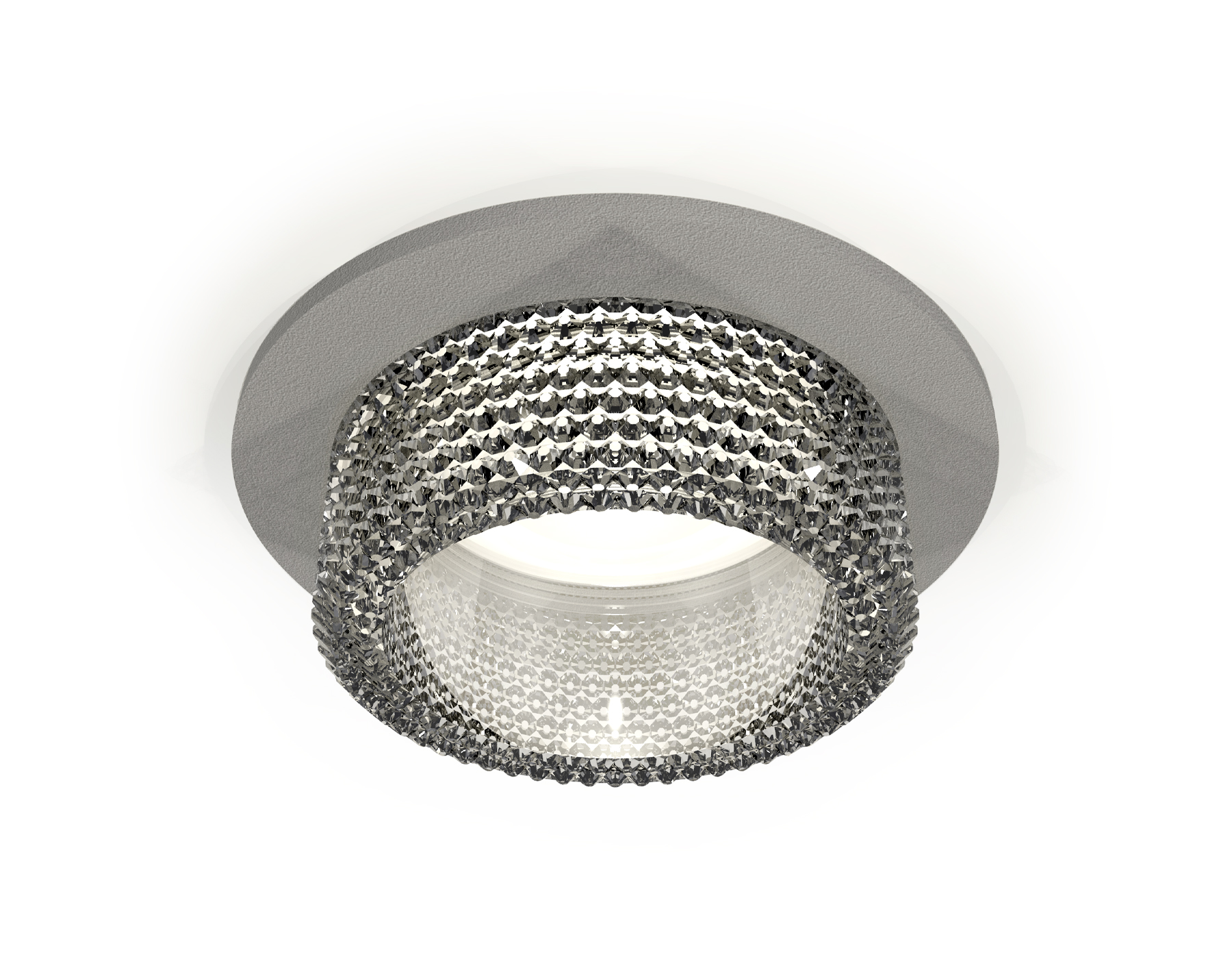 Комплект встраиваемого светильника с композитным хрусталем XC6514040 SGR/CL серый песок/прозрачный MR16 GU5.3 (C6514, N6150)