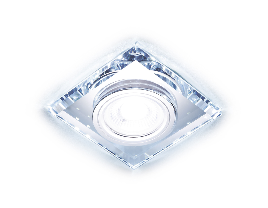 Встраиваемый точечный светильник MR16 со светодиодной подсветкой S215 CL хром/прозрачный /MR16+3W(LED COLD)