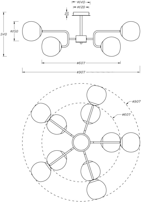 Потолочная люстра Erich MOD221PL-10N (mod221pl-10n)