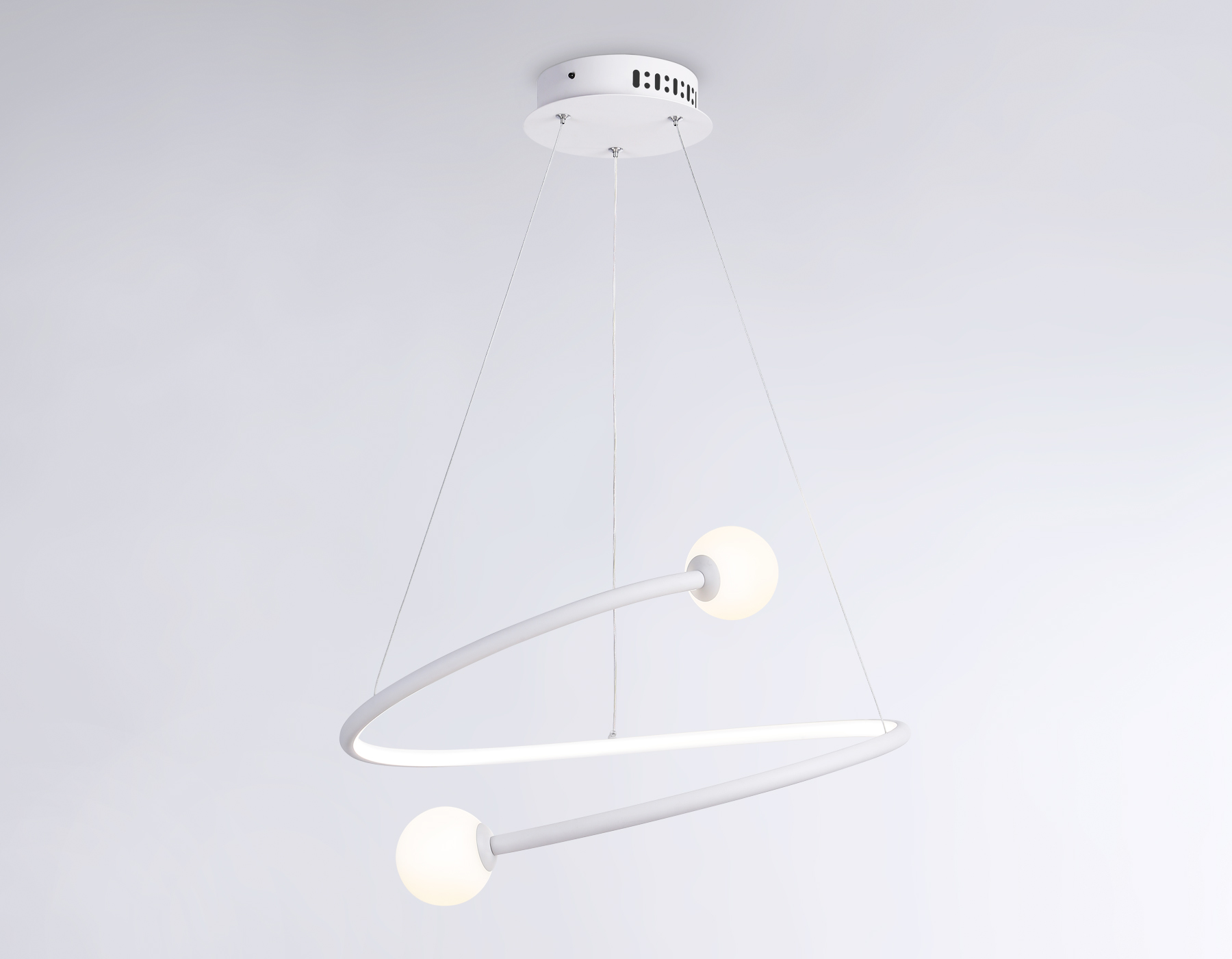 Подвесной светодиодный светильник с пультом управления FL66291 WH белый 39W 3000K-6400K D500*1000 (ПДУ ИК)