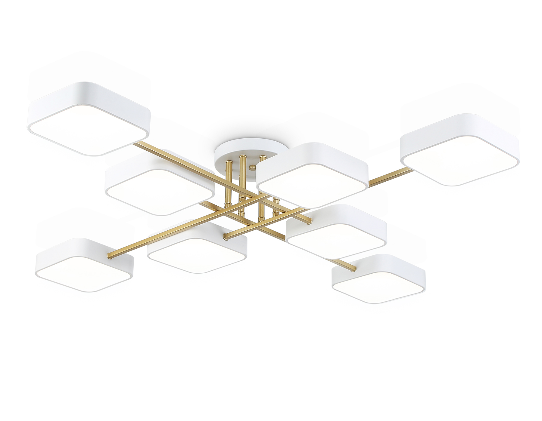 Люстра светодиодная на штанге FL516346/8 WH/GD белый/золото 144W 3000-6000K 1060*1060*150 (без ПДУ)