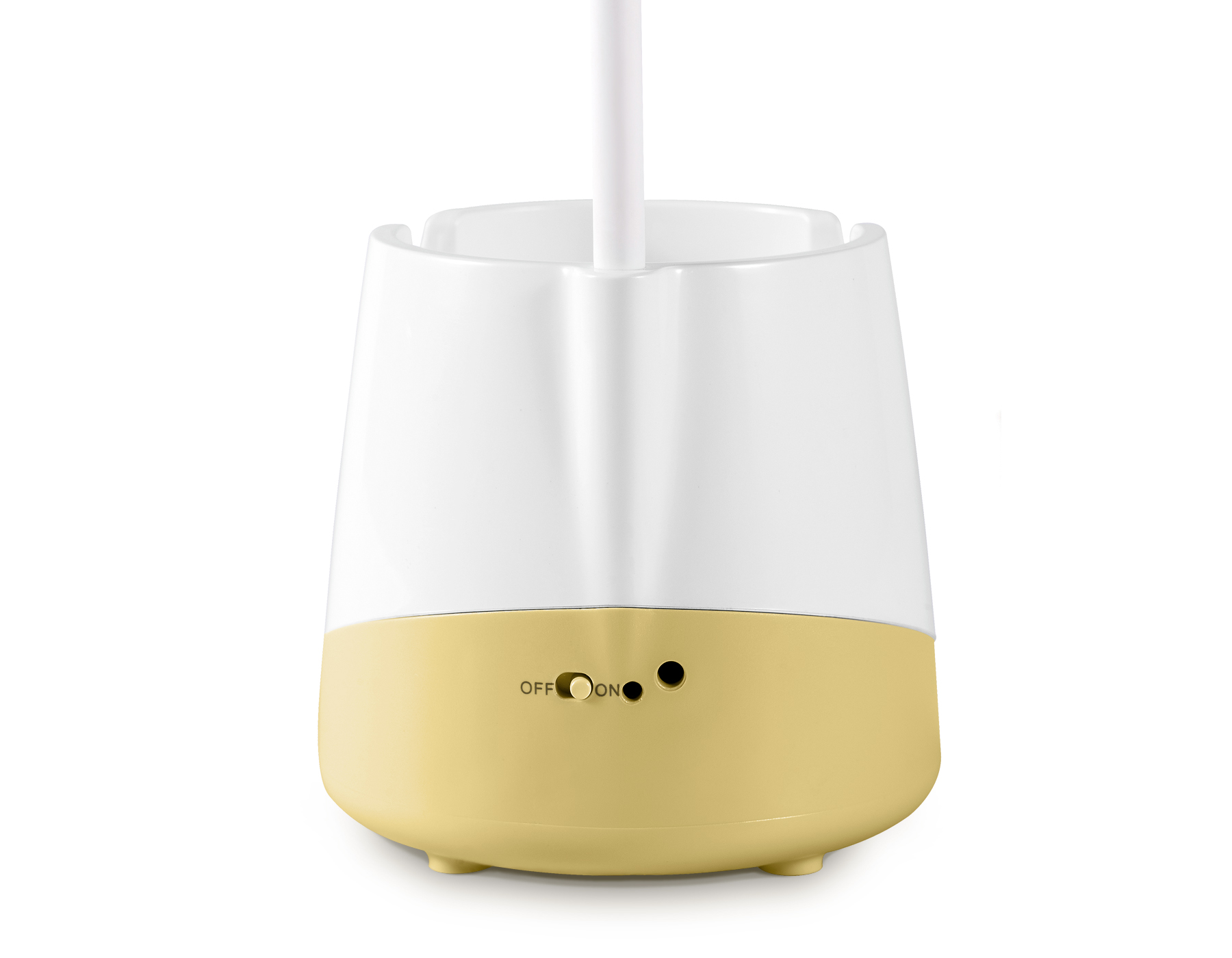 Светодиодная настольная лампа с аккумуляторной батареей, USB-проводом и канцелярским стаканом DE564 YL/WH желтый/белый LED 3000-6000K 5W