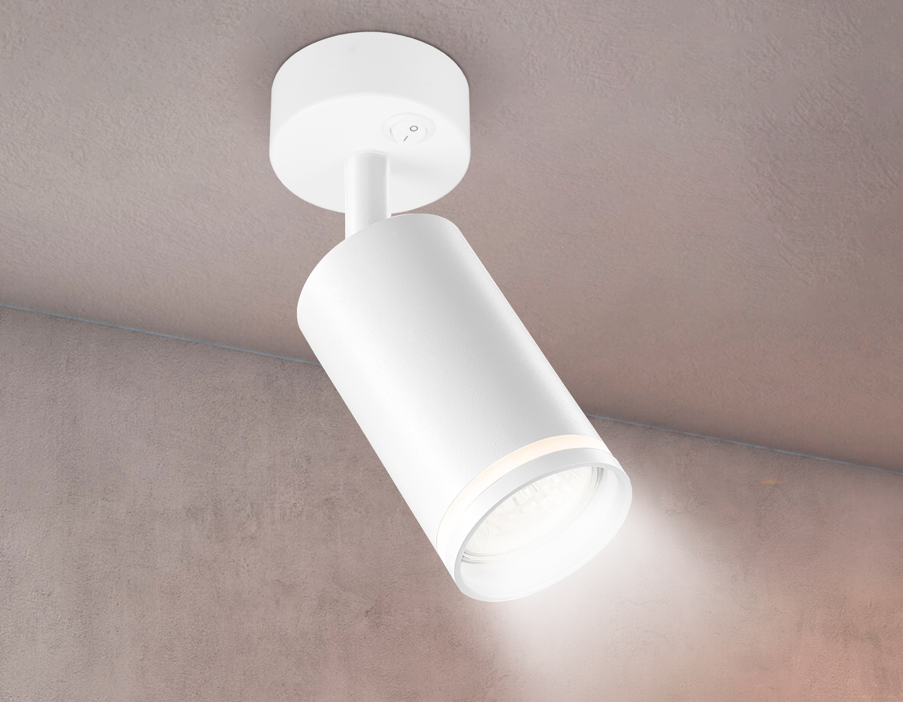 Накладной спот с выключателем TA120 WH белый GU10 max 12W D70*164*D55