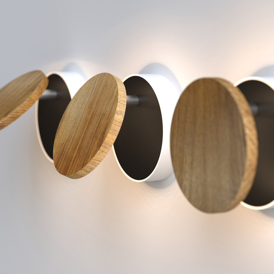 Настенный светодиодный светильник Ledron UFO G2 Wooden White (4497)