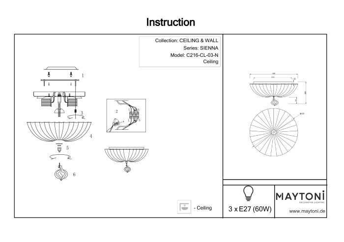 Потолочный светильник Sienna C216-CL-03-N (c216_cl_03_n)