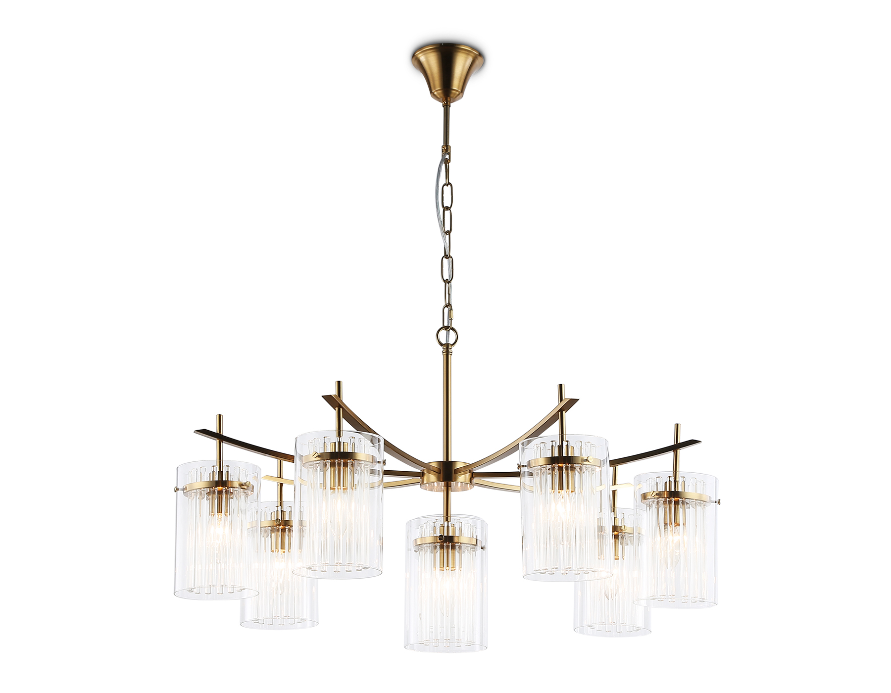 Подвесная люстра LH56033/7+1 BS/CL латунь/прозрачный E14*8 max 40W D790*1200