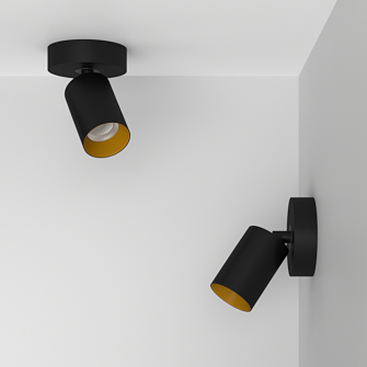 Накладной поворотный светодиодный светильник Ledron SAGITONY R1 S60 Dim Black-Gold 4000K (10870)