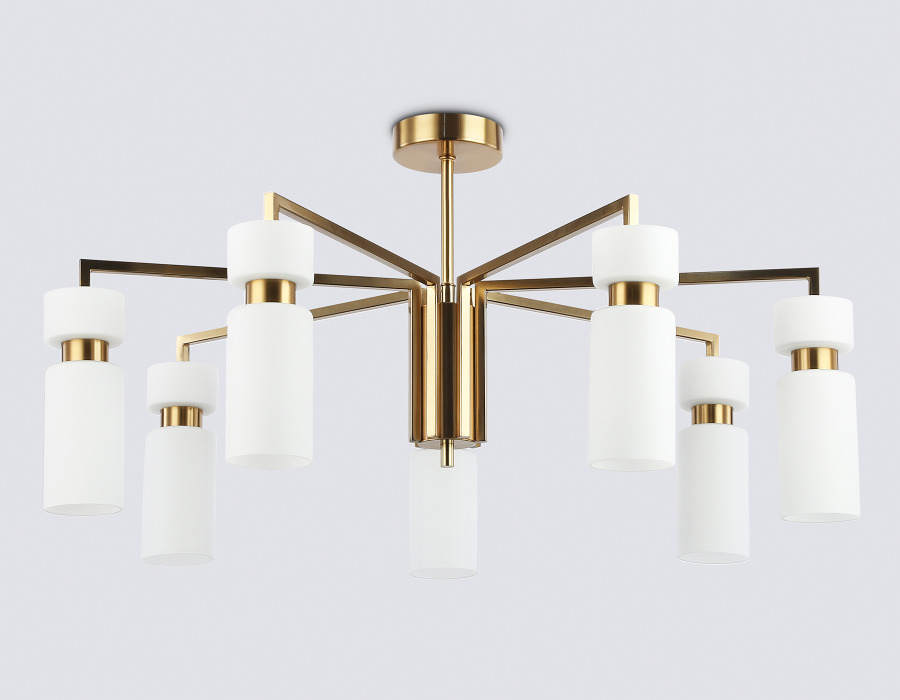 Люстра на штанге LH56126/7 BS/FR латунь/белый матовый E14*7 max 40W D705*350