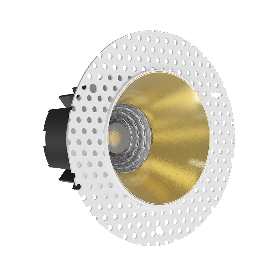 Встраиваемый светодиодный светильник под шпаклевку Strong mini Brass TRIAC 4000K (10564)