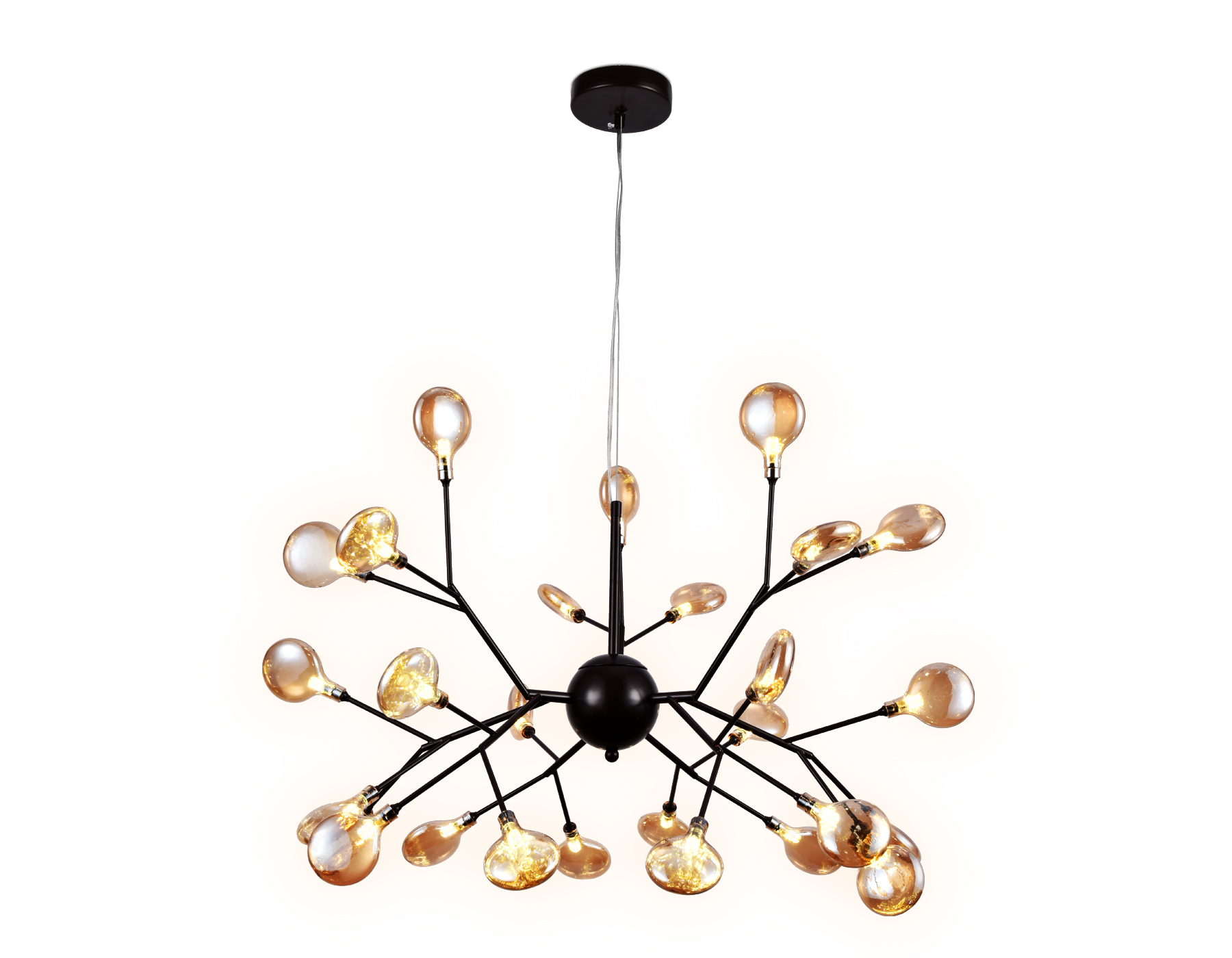 Подвесная люстра TR3013/27 DCF/TI темный кофе/янтарь G4/27 max 20W D750*650