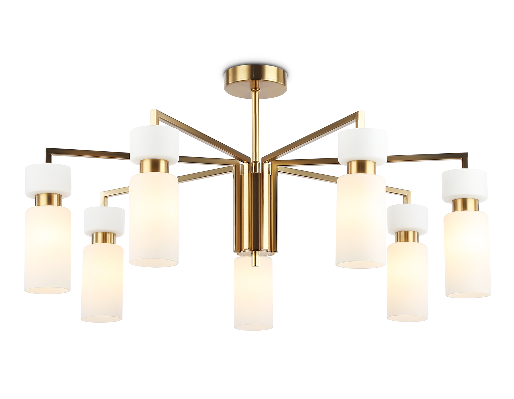 Люстра на штанге LH56126/7 BS/FR латунь/белый матовый E14*7 max 40W D705*350