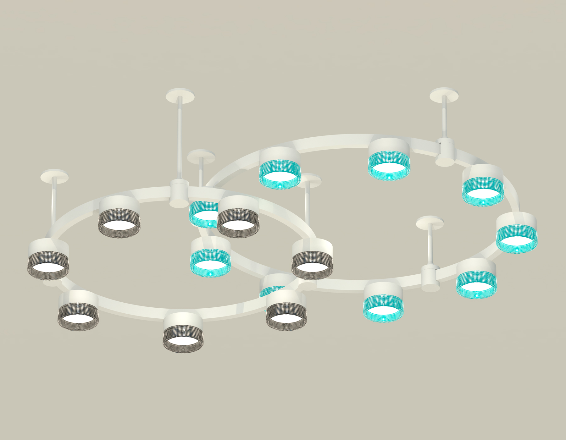 Комплект подвесного светильника Techno Ring с композитным хрусталем XR92211200/16 SWH/BL/BK белый песок/голубой/тонированный GX53
