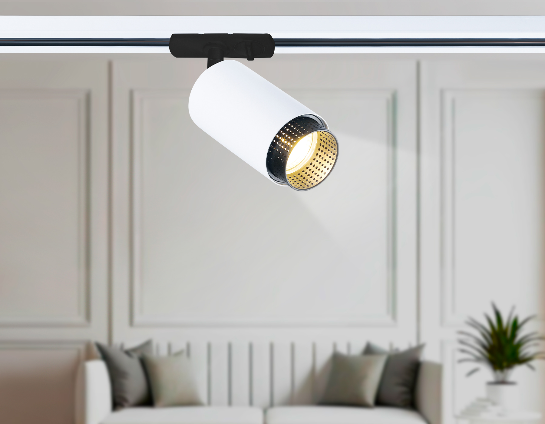 Трековый однофазный светильник со сменной лампой GL5161 WH/BK белый/черный GU10 max 12W D60*190