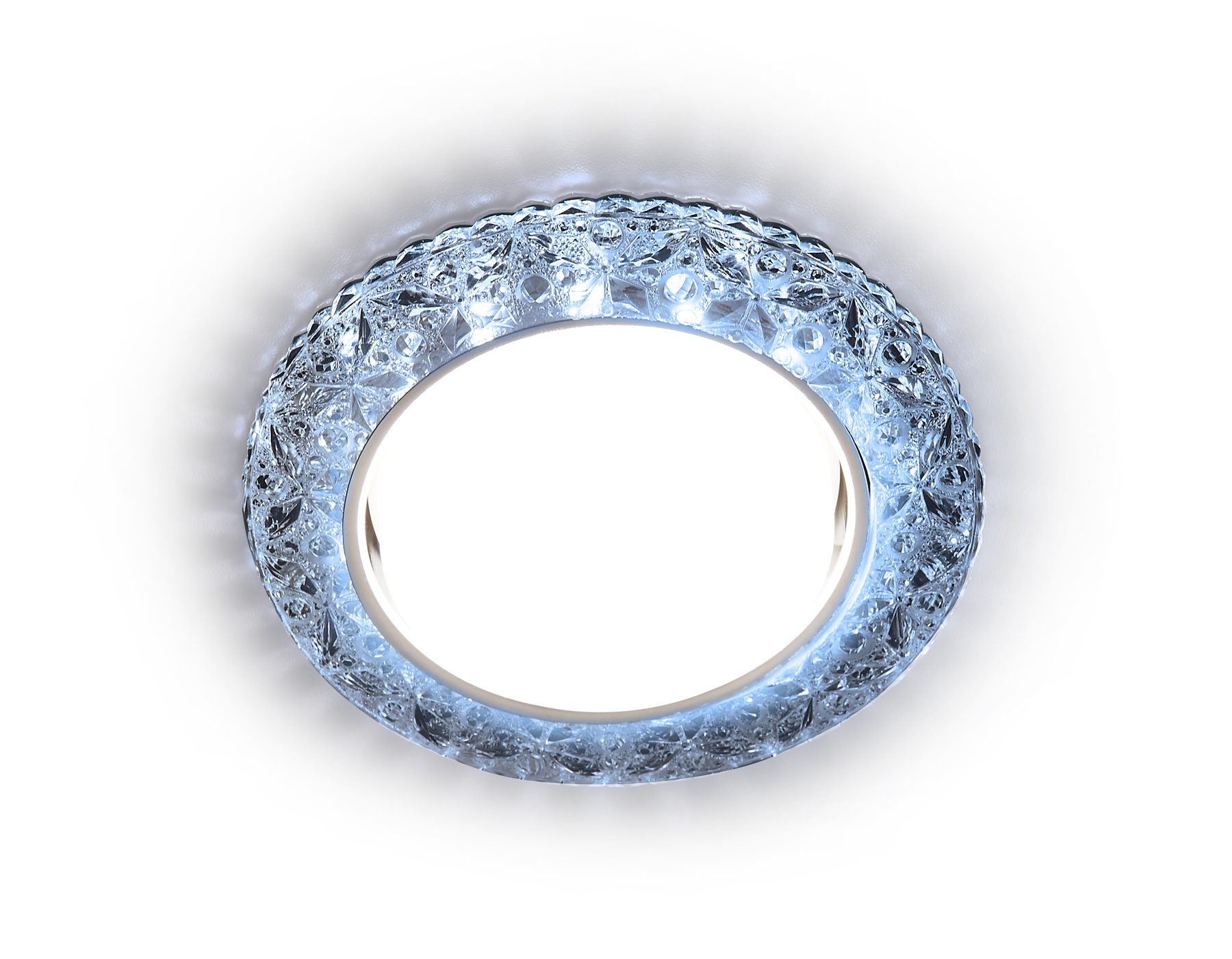 Встраиваемый точечный светильник GX53 с LED подсветкой G308 CL/CLD хром/прозрачный GX53+3W(LED COLD)