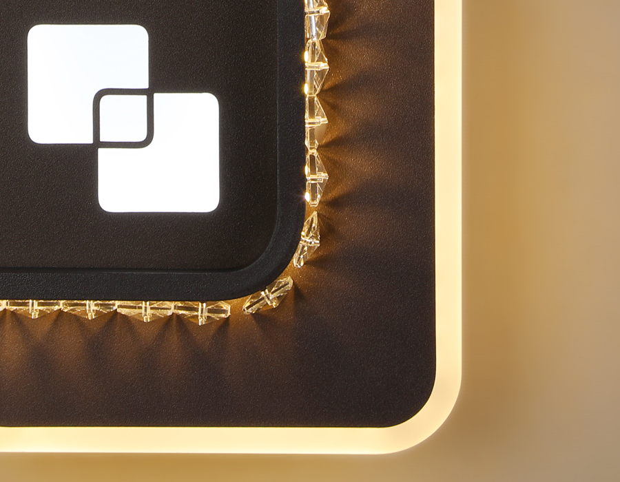 Настенный светодиодный светильник с хрусталем FA232 CF кофе LED 4200K/4200K/6400K 30W 210*210*50