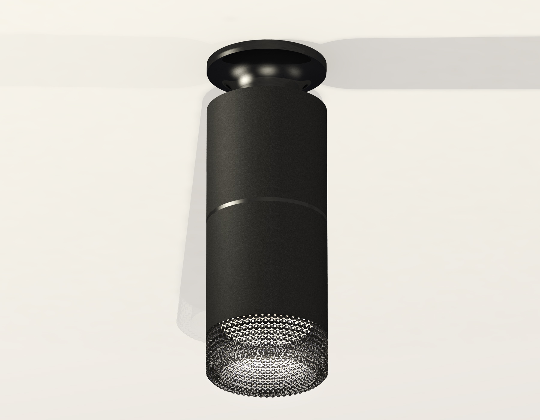 Комплект накладного светильника с композитным хрусталем XS6302202 SBK/PBK/BK черный песок/черный полированный/тонированный MR16 GU5.3