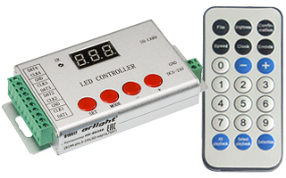 Контроллер HX-802SE-2 (6144 pix, 5-24V, SD-карта, ПДУ) (Arlight, -) 022992