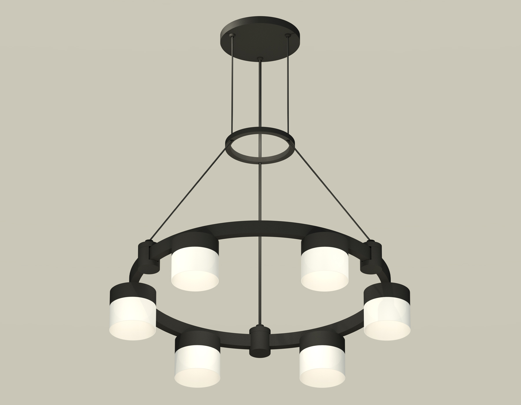 Комплект подвесного светильника с акрилом Techno Ring XR92051204/6 SBK/FR черный песок/белый матовый GX53 (A9205, C9232, N8402)