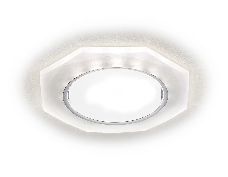 Встраиваемый точечный светильник GX53 с LED подсветкой G216 CH/WH хром/матовый GX53+3W(LED WHITE)