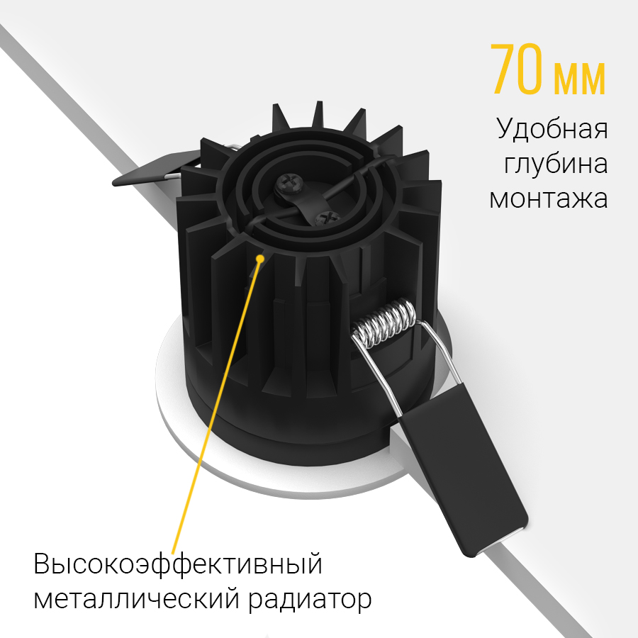 Встраиваемый светодиодный светильник Ledron FAST TOP MINI White Triac Dim (2263)