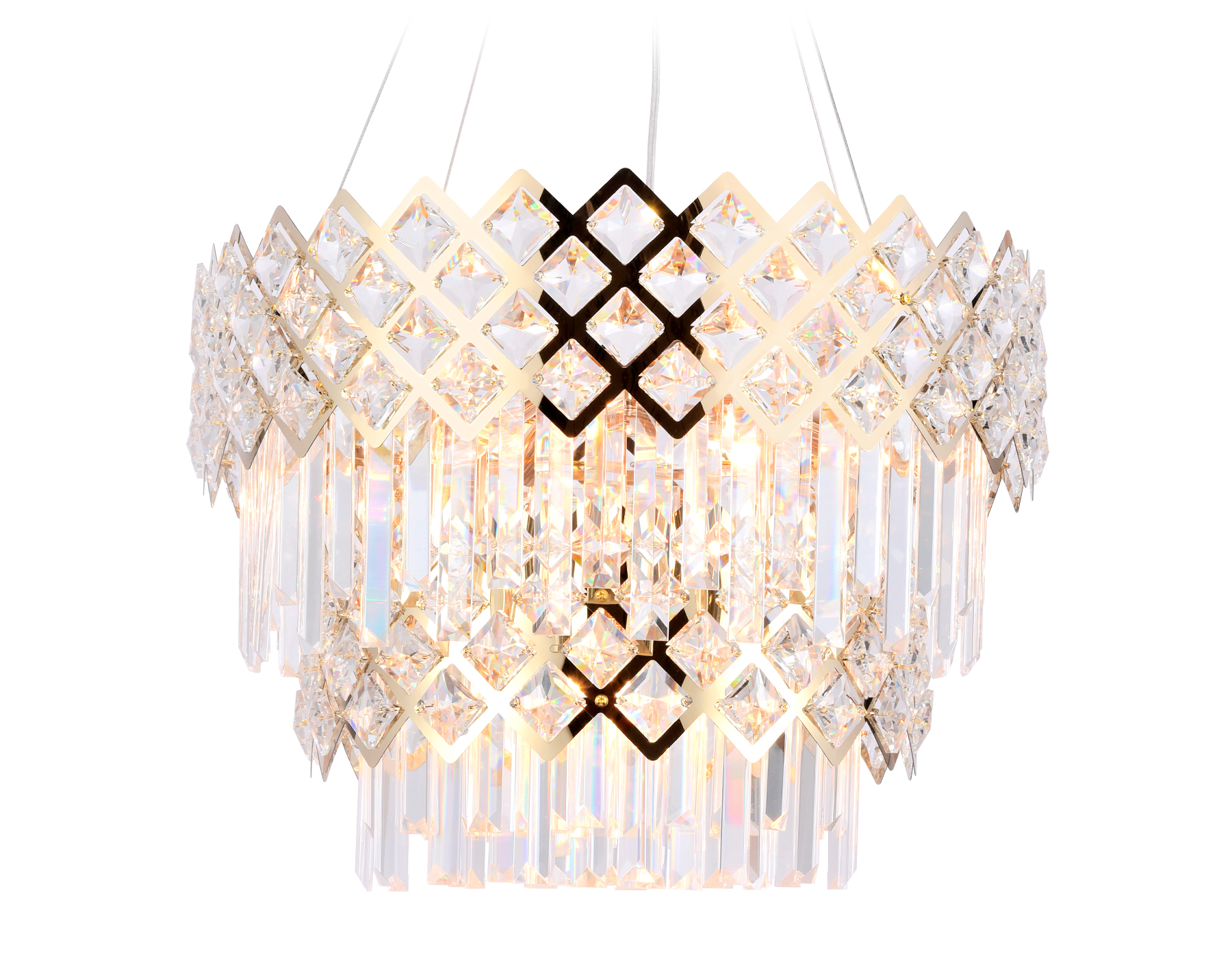 Подвесная люстра с хрусталем TR5275/8 GD/CL золото/прозрачный E14/8 max 40W D520*880