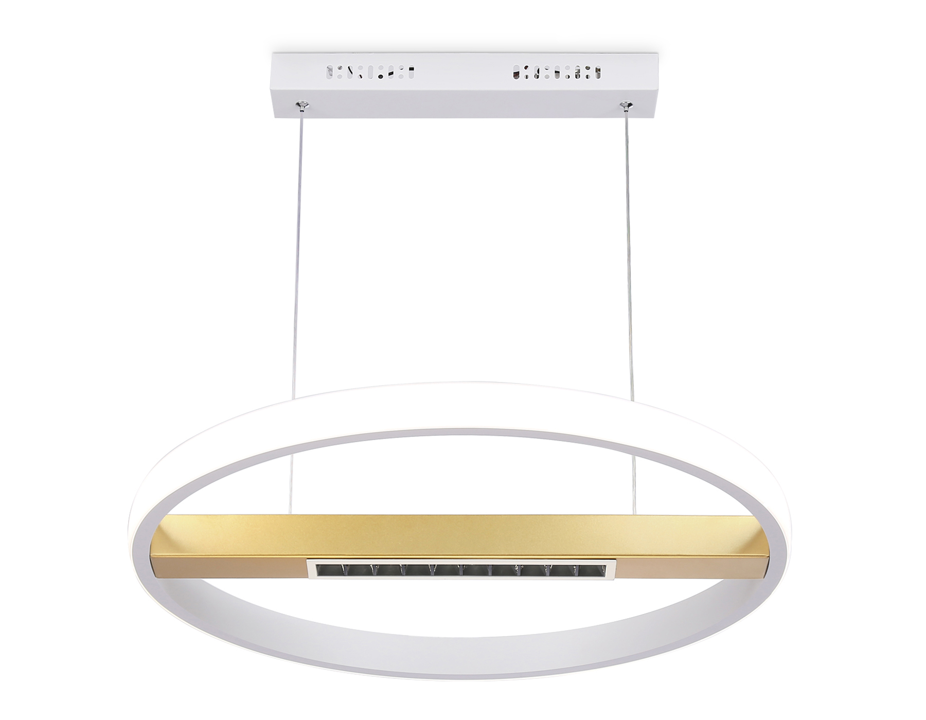 Подвесной светодиодный светильник с пультом управления FL51488 WH/GD белый/золото 62W 3000K-6400K D600*1000 (ПДУ ИК)