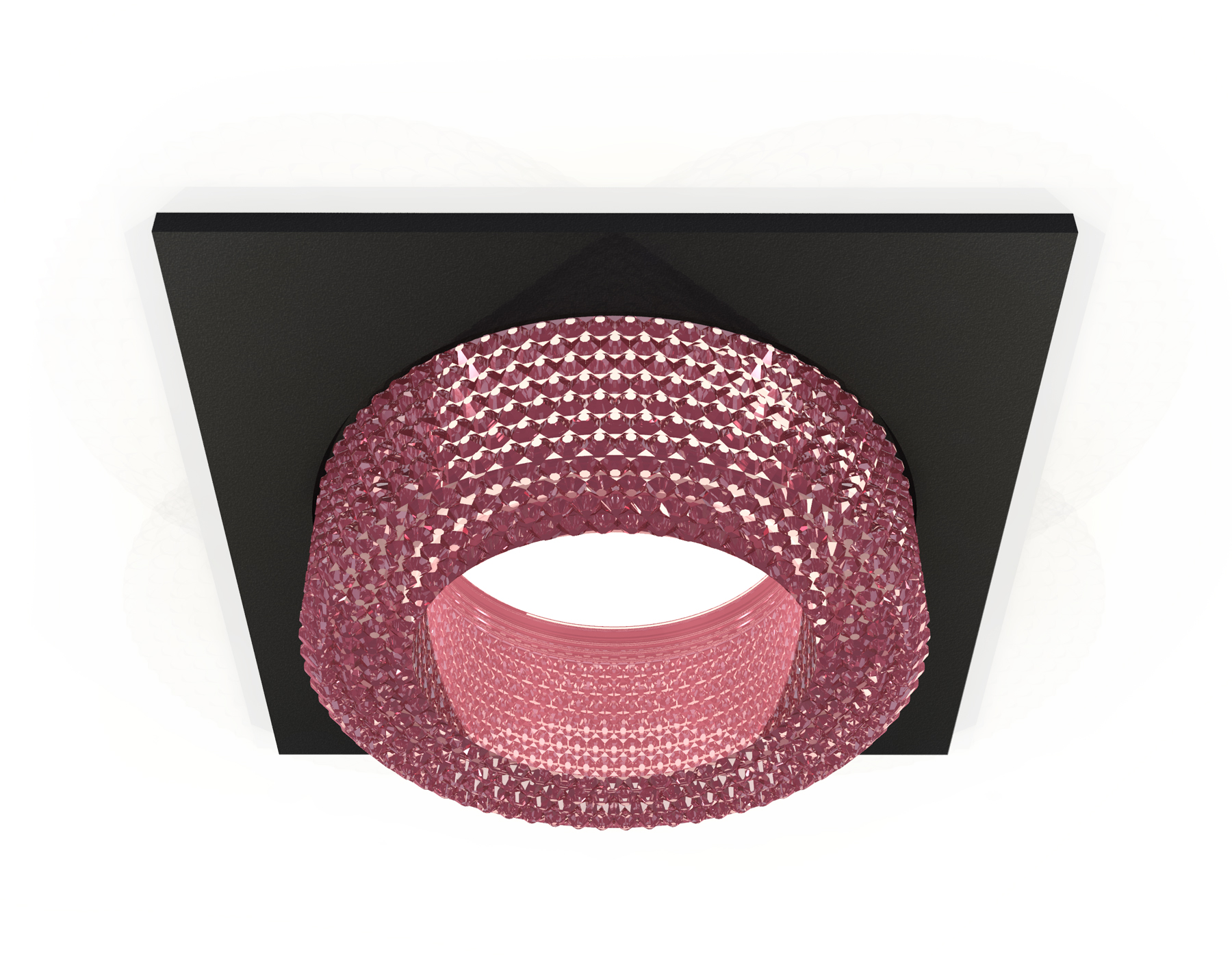 Комплект встраиваемого светильника с композитным хрусталем XC7632022 SBK/PI черный песок/розовый MR16 GU5.3 (C7632, N7193)