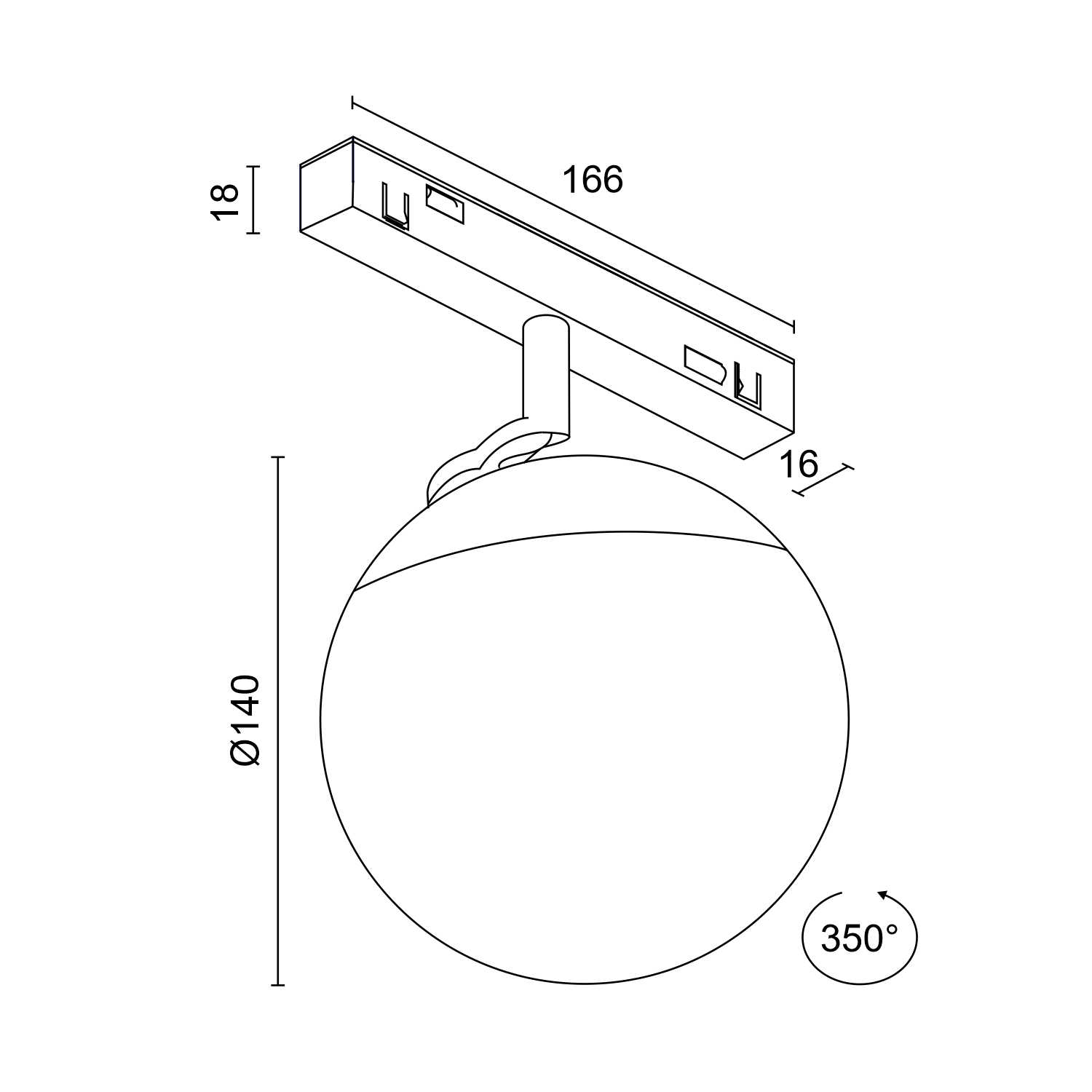 Светодиодный светильник для магнитной системы Ledron DY-0230BR (4131)
