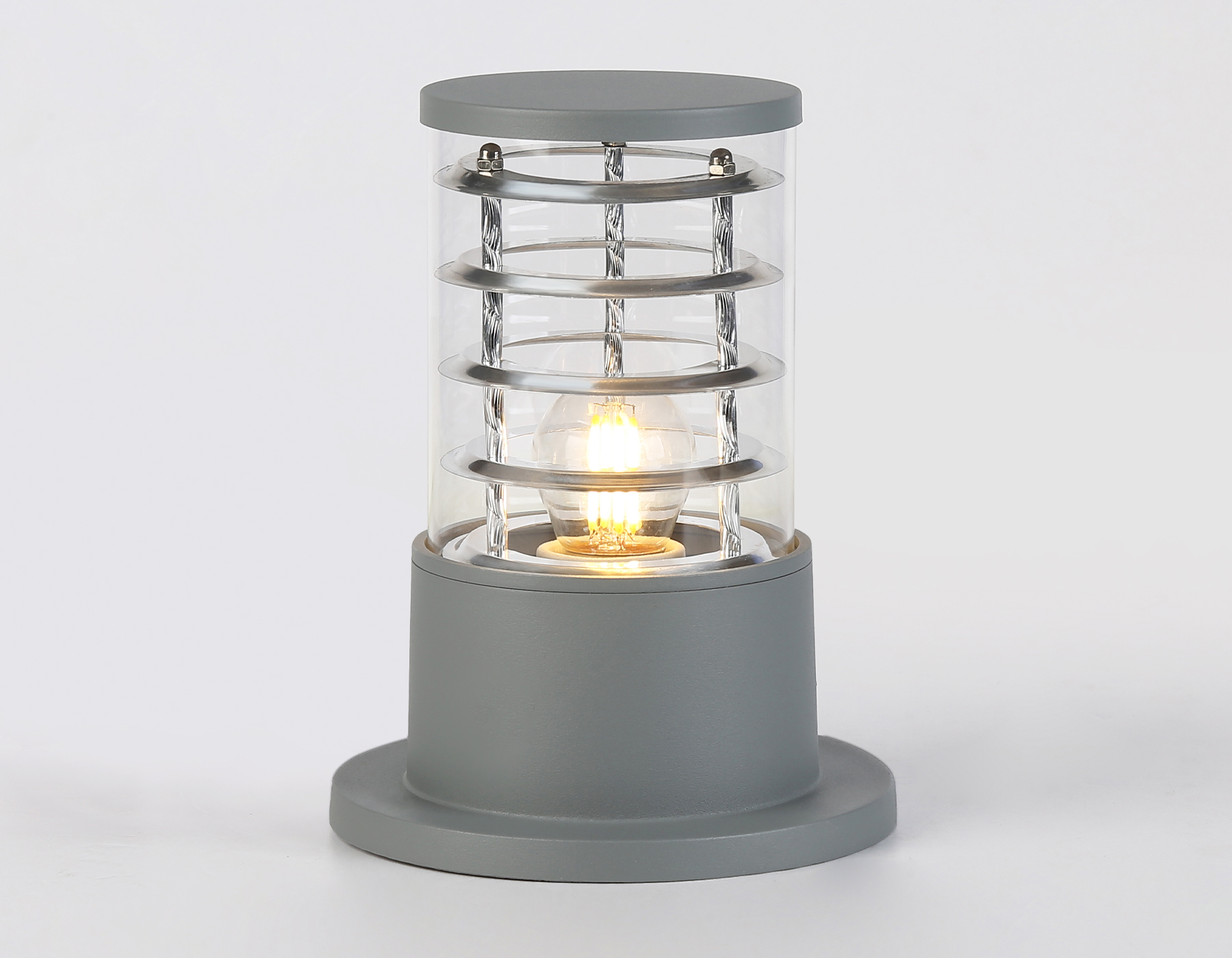 Уличный ландшафтный светильник ST2531 GR/CL серый/прозрачный IP54 E27 max 11W D108*200