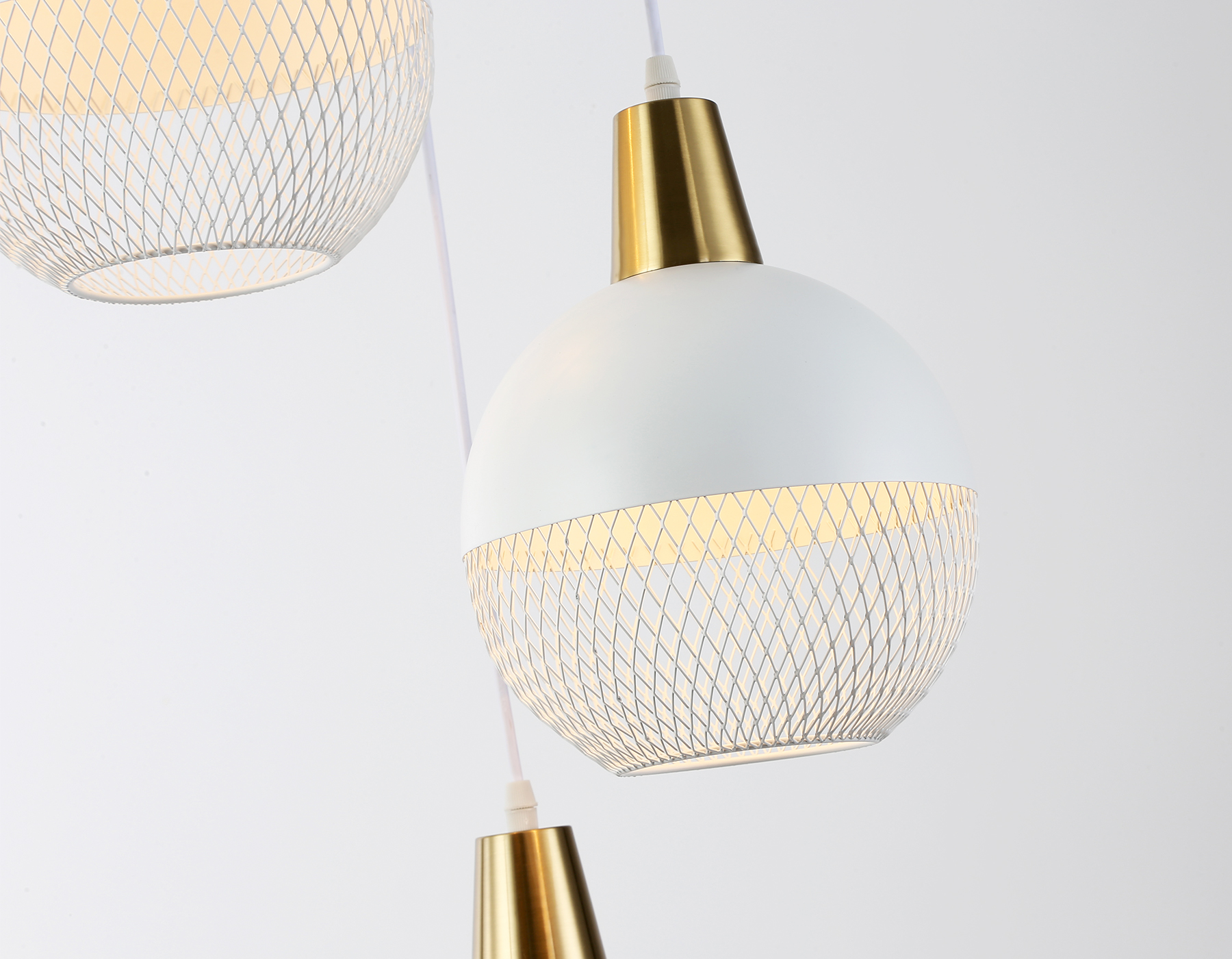 Светильник подвесной TR8503/3 WH/CP белый/медь E27/3 max 60W D410*1000