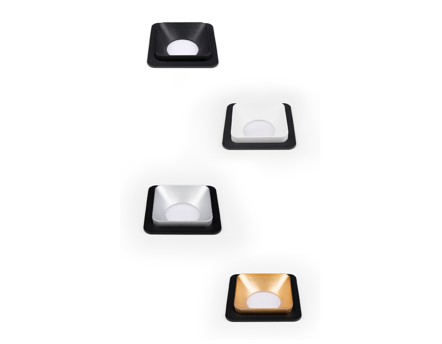 Корпус светильника встраиваемый для насадок 70*70mm C7902 SBK черный песок 90*90*H32mm MR16 GU5.3