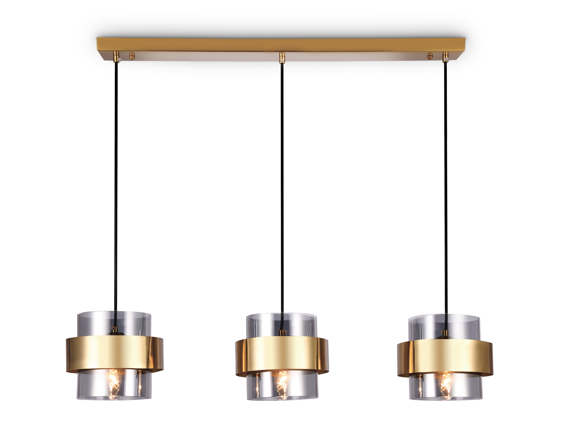 Подвесной светильник со сменной лампой TR3652/3 GD/SM золото/дымчатый E27/3 max 40W 820*180*700