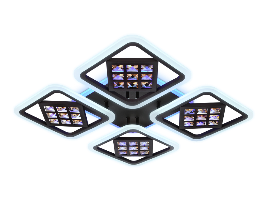 Потолочный светодиодный светильник с пультом FA287/4 CF/TI кофе/янтарь 116W 750*750*80 (ПДУ РАДИО 2.4G)