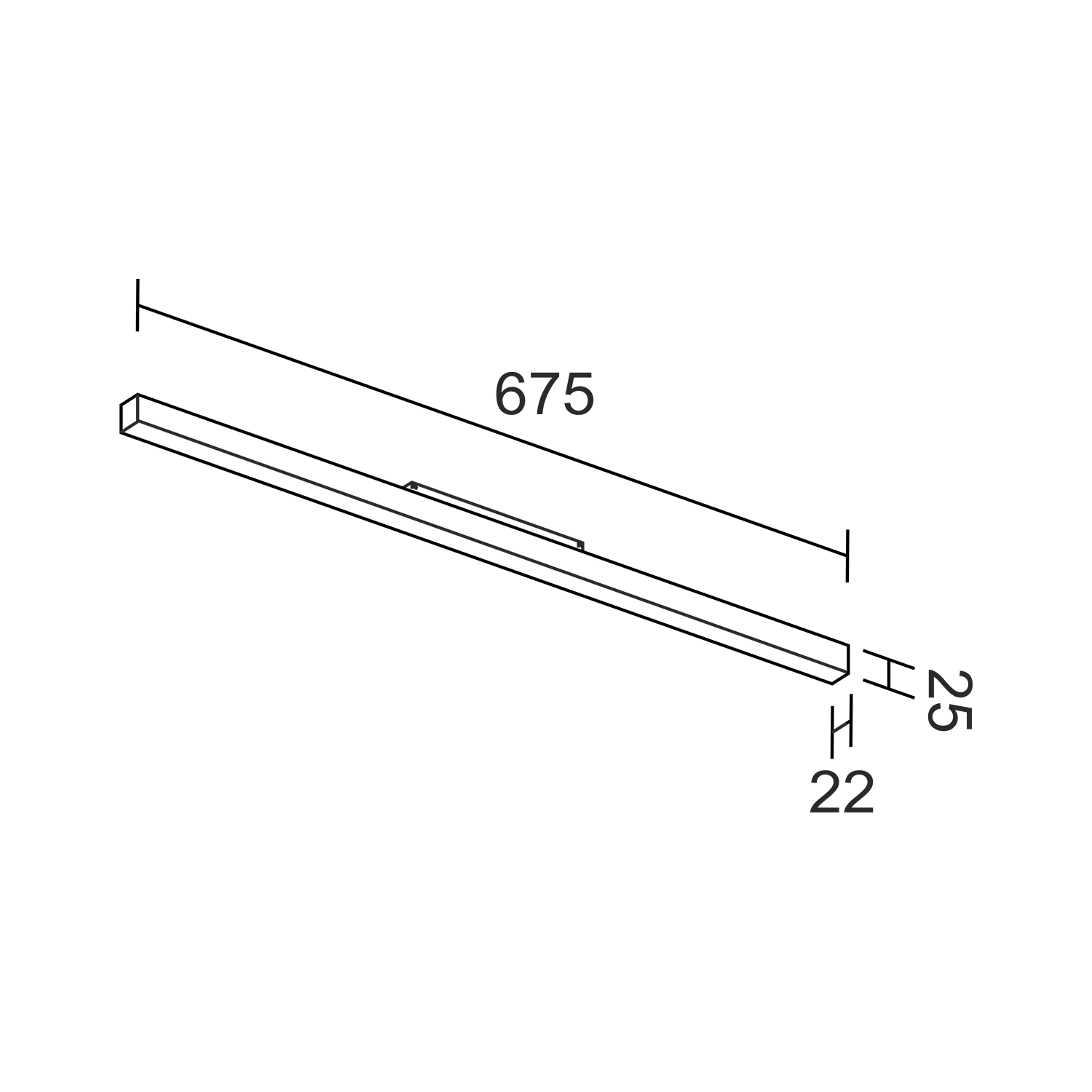 Светодиодный светильник стеновой для магнитной системы Ledron Sagi line 675 Black 3000K (5108)