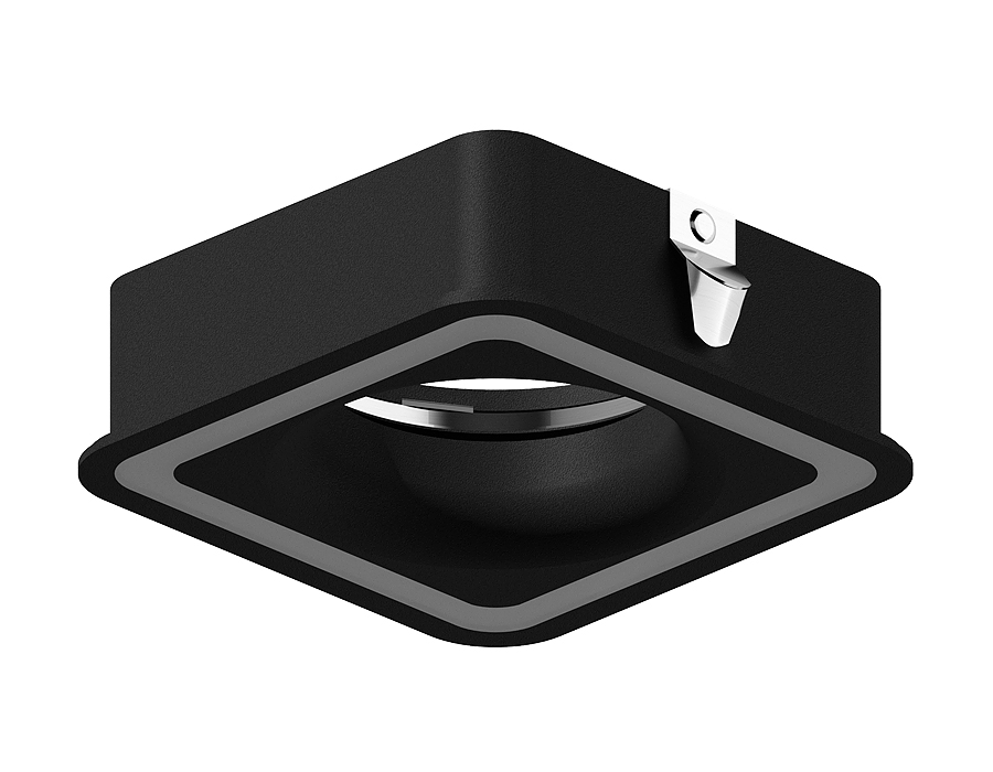 Насадка передняя для корпуса светильника с размером отверстия 70*70mm N7716 SBK черный песок 70*70mm H26mm Out2mm MR16