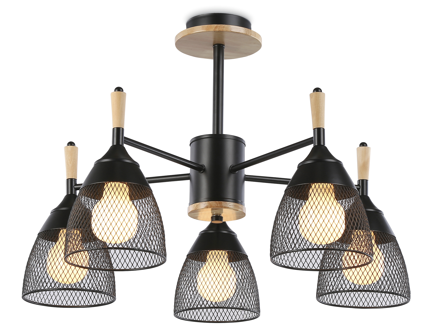 Подвесная люстра TR8015/5 BK черный E27*5 max 40W D600*385