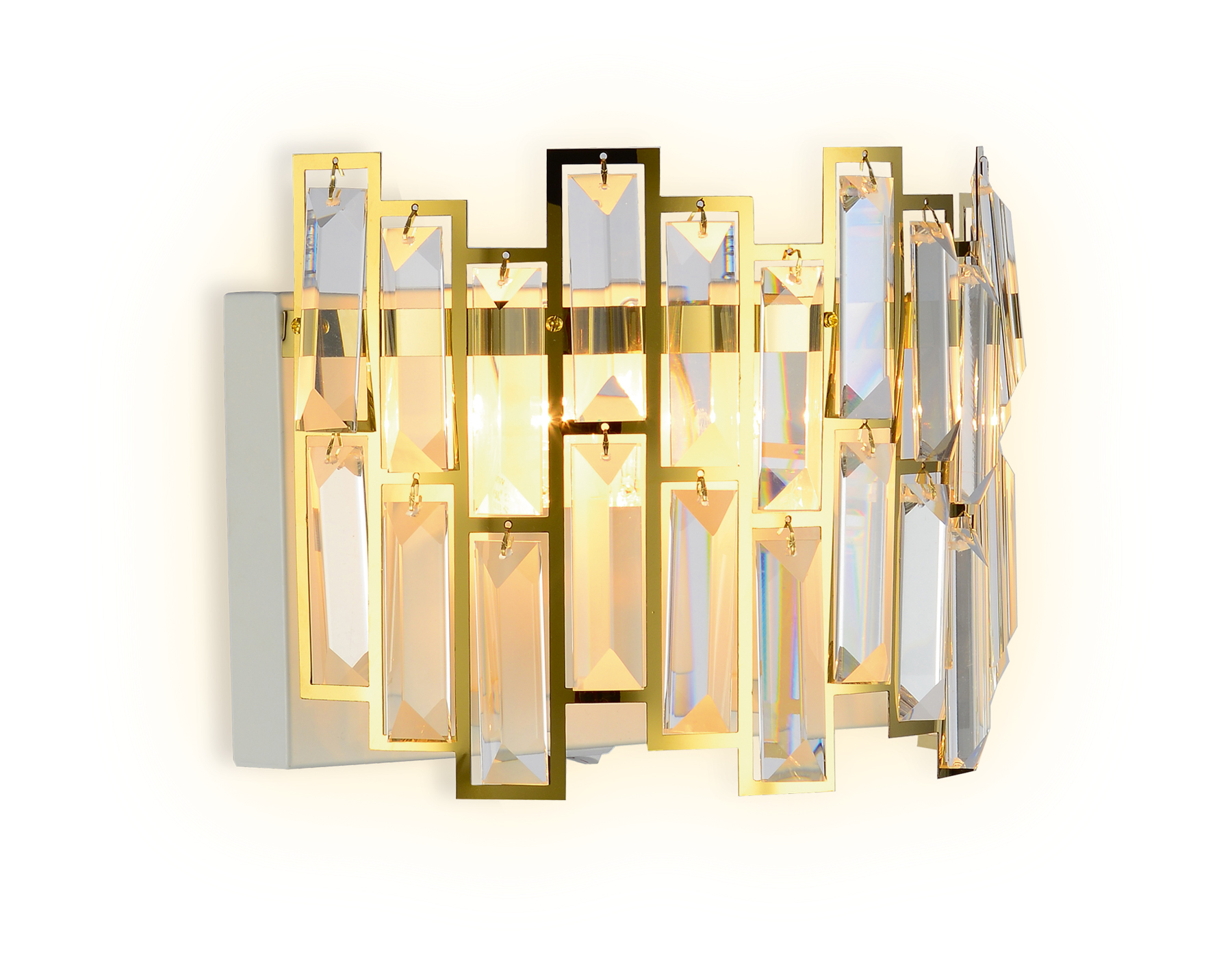 Настенный светильник с выключателем TR5055 GD/WH/CL золото/белый/прозрачный E14/2 max 40W 250*200*140