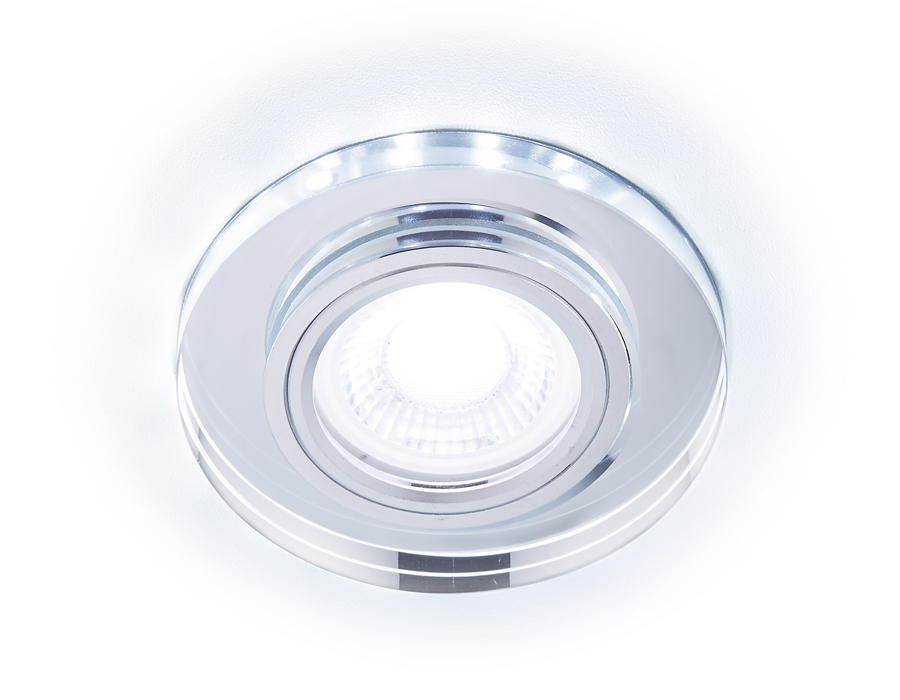 Встраиваемый точечный светильник MR16 со светодиодной подсветкой S214 CL хром/прозрачный /MR16+3W(LED COLD)