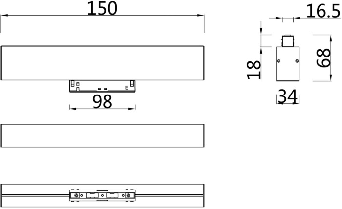 Трековый светильник Basis S35 4000K 7Вт LED магнитный Maytoni Technical TR012-2-7W4K-B (tr012-2-7w4k-b)