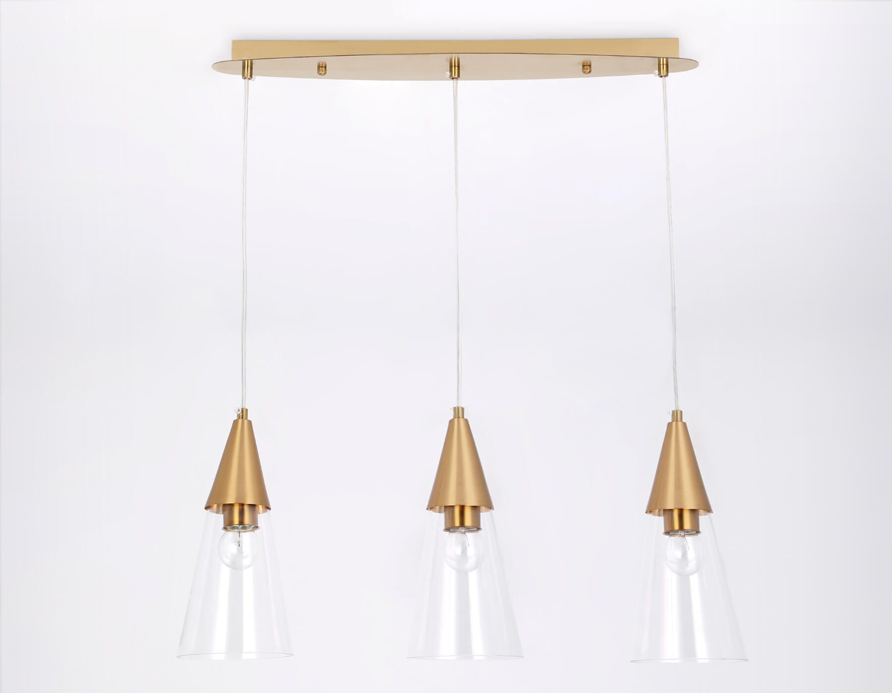 Подвесной светильник TR3669/3 BS/CL латунь/прозрачный E14/3 max 40W 590*120*850