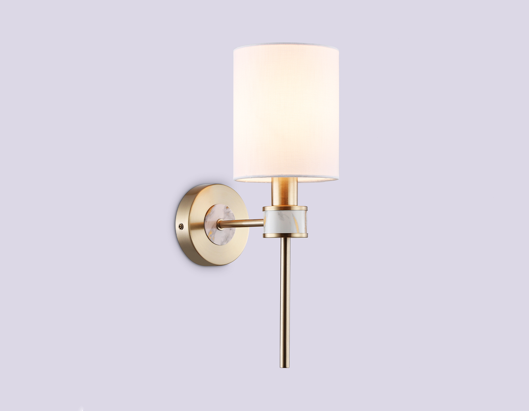 Настенный светильник с абажуром LH72375 DBS/WH темная латунь/белый E14 max 40W 190*120*370