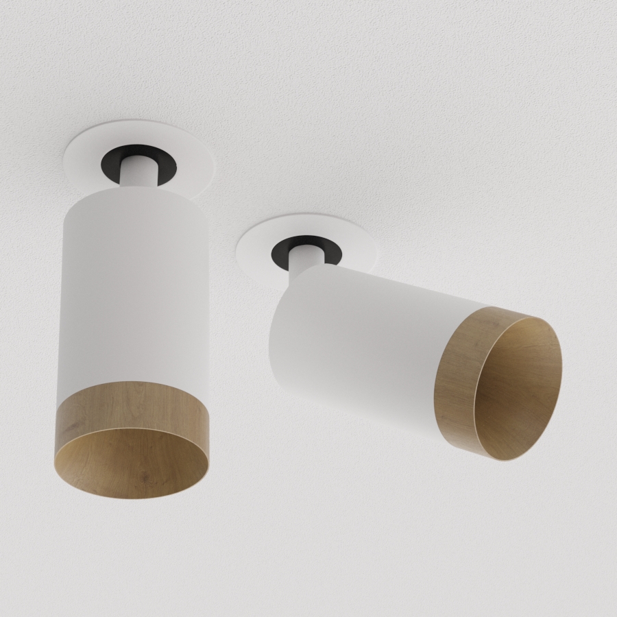 Встраиваемый светодиодный светильник Ledron SAGITONY R Basic S60 Wooden White (10196)