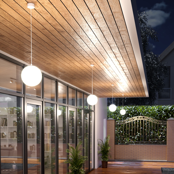 Уличный подвесной светильник Sfera H 35158U белый (a061035)