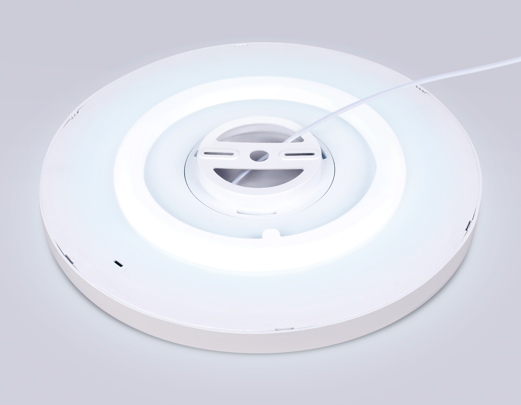 Потолочный светодиодный светильник с подсветкой FZ3001 WH белый IP44 24W+10W 6400+6400К D290*40 (Без ПДУ)