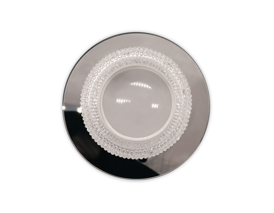 Встраиваемый зеркальный светильник MR16 с подсветкой TN350 CH/CL хром/прозрачный GU5.3+3W (LED WHITE) D95*45