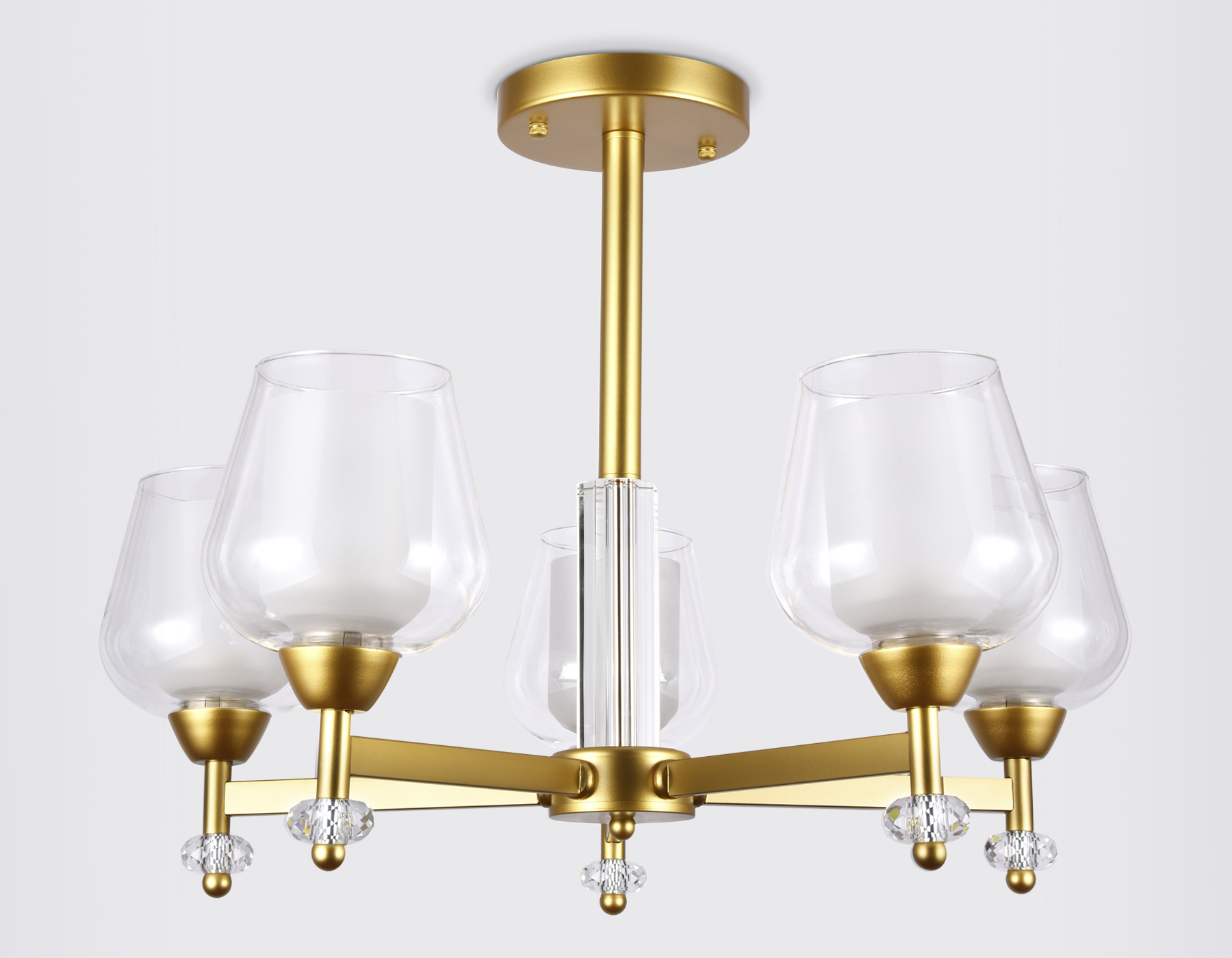 Подвесная люстра со сменными лампами TR3154/5 GD/CL золото/прозрачный E27/5 max 40W D630*460