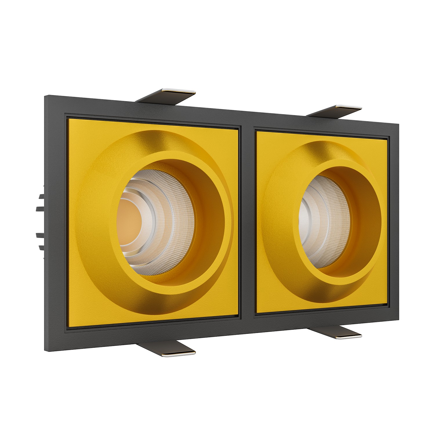 Встраиваемый светодиодный светильник GIZA SQ2 Black-Gold 4000K (10695)