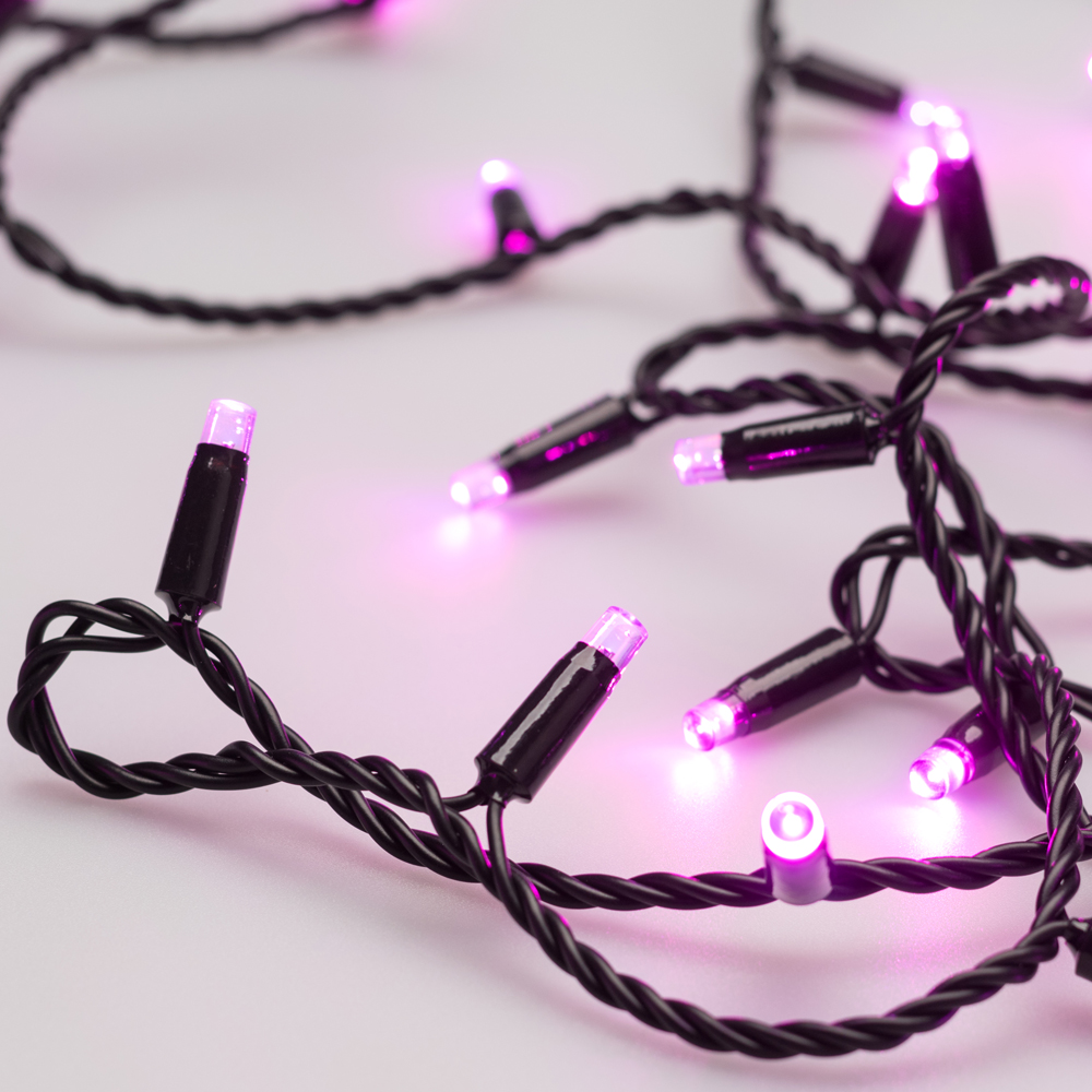 Светодиодная гирлянда ARD-STRING-CLASSIC-10000-BLACK-100LED-STD PINK (230V, 7W) (Ardecoled, IP65) 025806