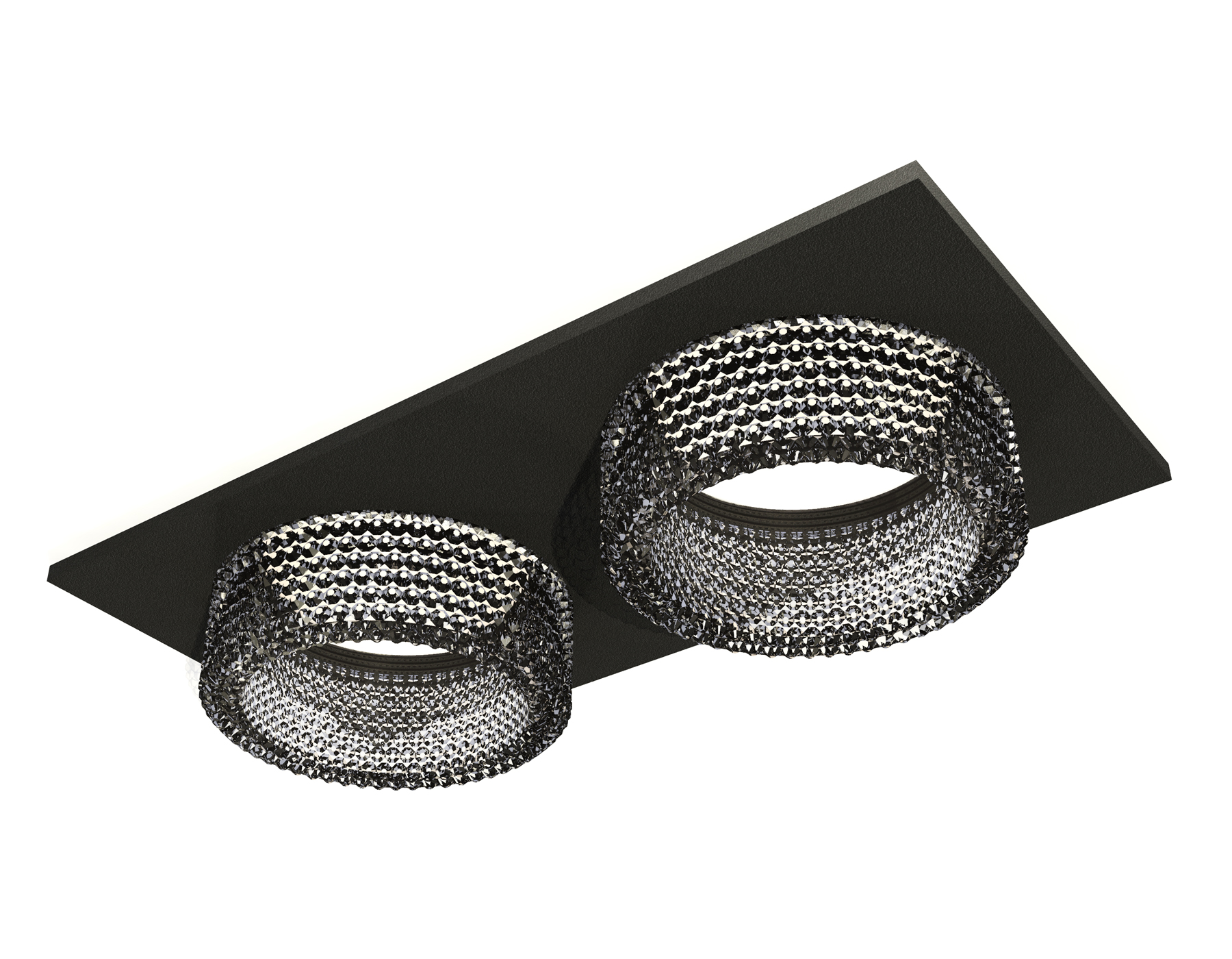 Комплект встраиваемого светильника с композитным хрусталем XC6526041 SBK/BK черный песок/тонированный MR16 GU5.3 (C6526, N6151)