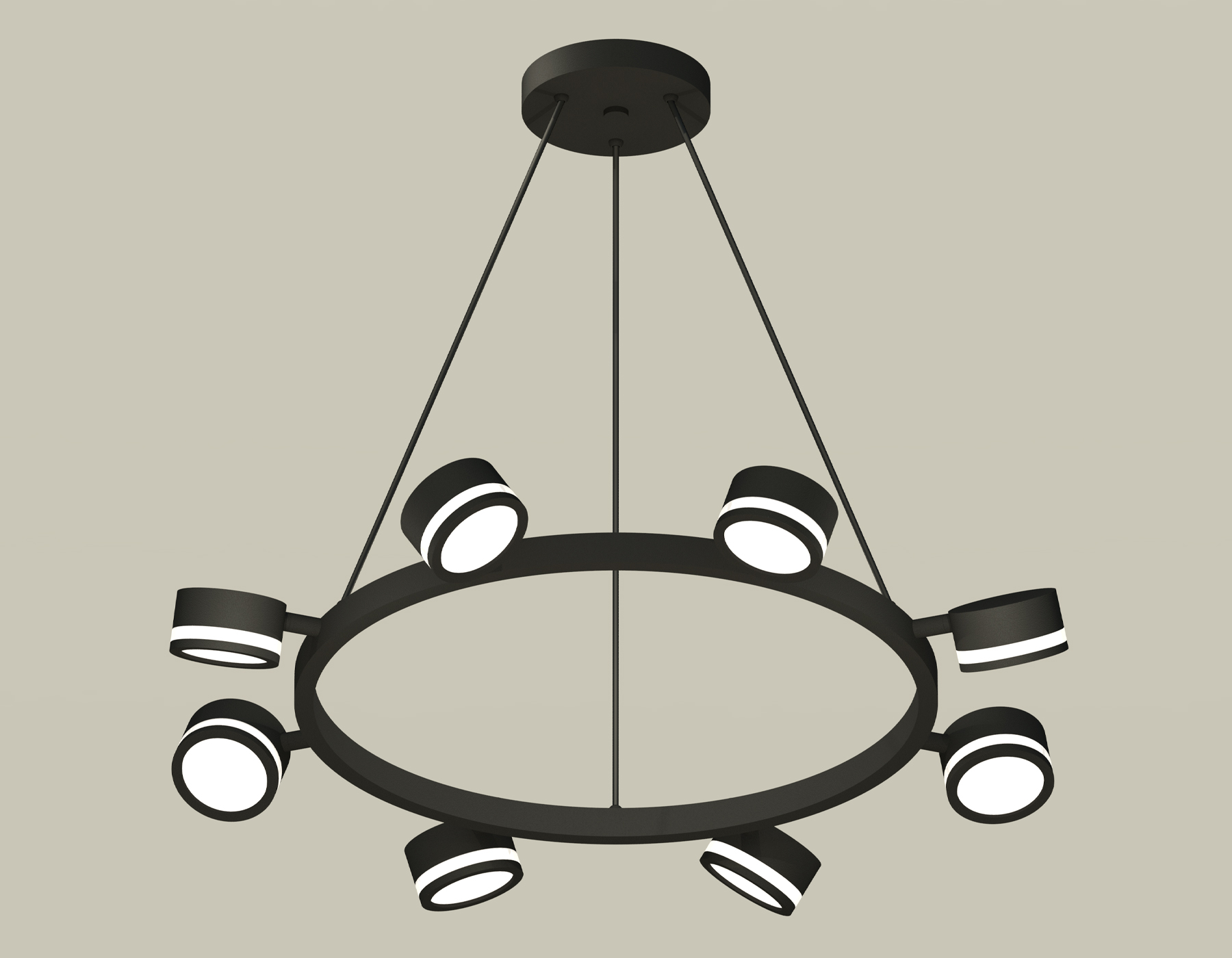 Комплект подвесного поворотного светильника с акрилом XB9198200/8 SBK/FR черный песок/белый матовый GX53 (C9198, N8415)